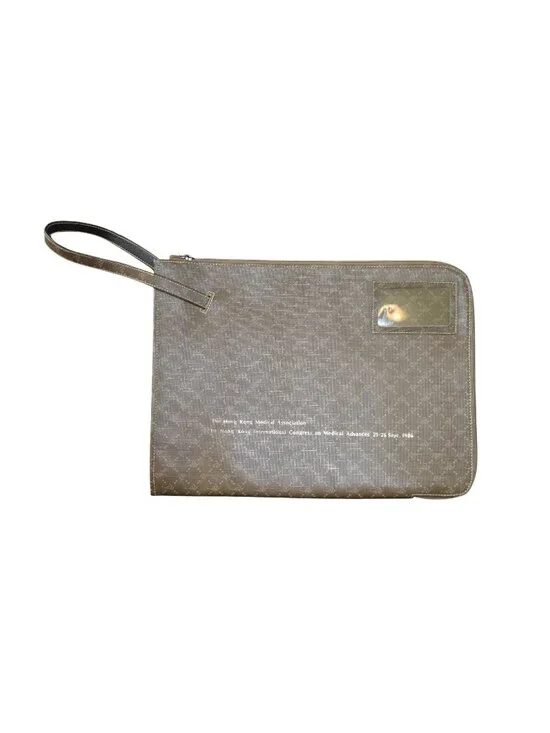 Vintage 80s Hong Kong Medical Association Zip Around File Bag Business Travel
