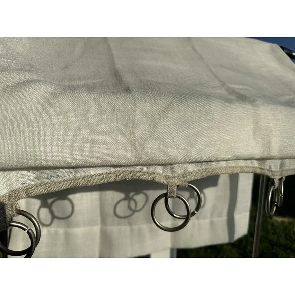 ⚡1 pc Sheer Contrast Edge Window Curtain Panel White‎ 54w x 84L - Threshold  -