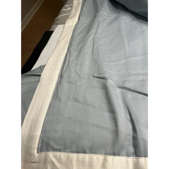 Harbor House Light Ice Blue w White Trim Lined Drapes Curtains Panels 41x84”