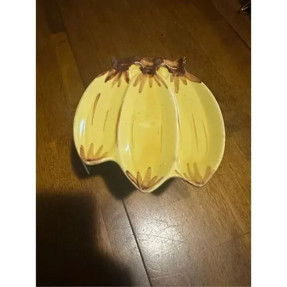Vintage Painted Ceramic Banana Spoon Rest Kitchen Decor 6”
