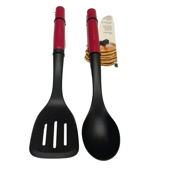 KITCHENAID Pink Turner &‎ Basting Spoon 2 PC.Tool SET NEW! KQ360OHHIA New