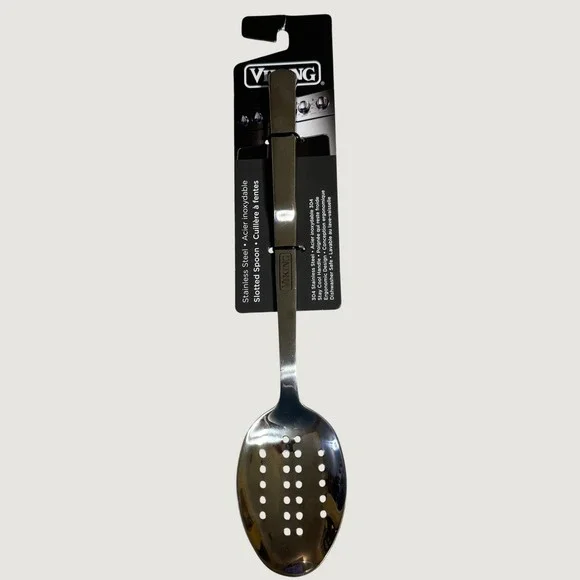 Viking Slotted Spoon Large Silver 304 Stainless Steel Ergonomic Stay Cool Handle