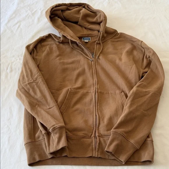 J. Crew Men's Brown Zip-Up Hoodie
