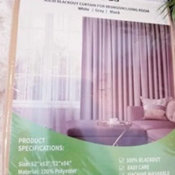 GOLD SOLID BLACKOUT‎ CURTAIN FOR BEDROOM 2 PANELS 52