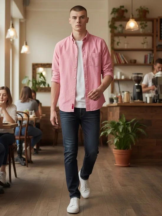 J. Crew Men's Light Pink Button-Down Shirt