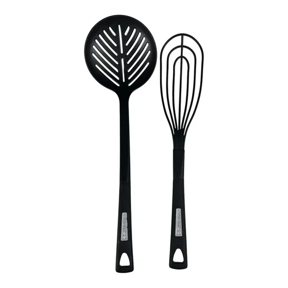 Calphalon Black Nylon Slotted Spoon and Whisk Kitchen Utensil Set‎ 2 Piece A72Q