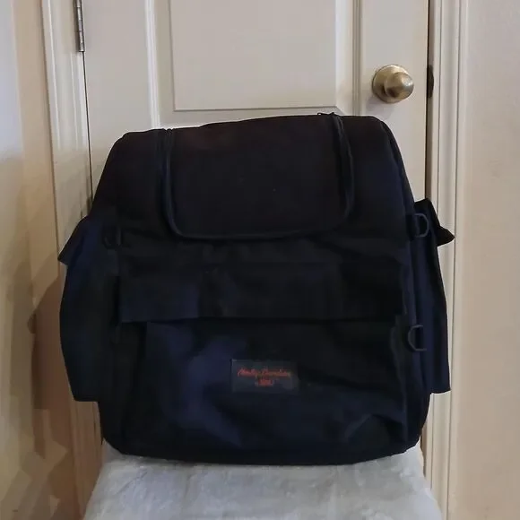 Harley Davidson by SAC Black Motorcycle Sissy Bar Backrest Touring Luggage Bag