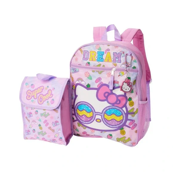 Hello‎ Kitty Backpack Insulated Lunch Bag Set 16