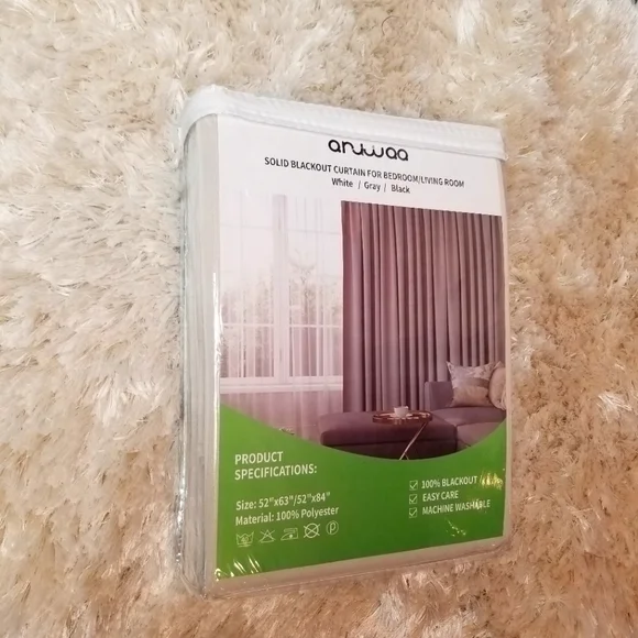 BEIGE/CREAM SOLID BLACKOUT CURTAIN FOR BEDROOM 2 PANELS‎ 52