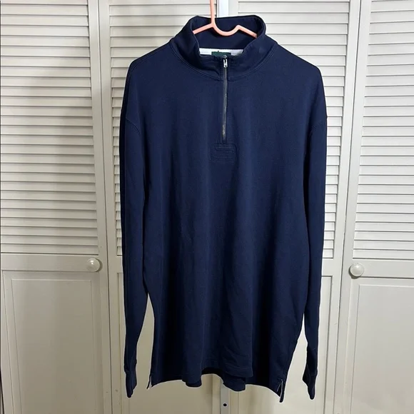 NWT J.Crew Half-Zip Rugby Shirt Navy Blue XXL