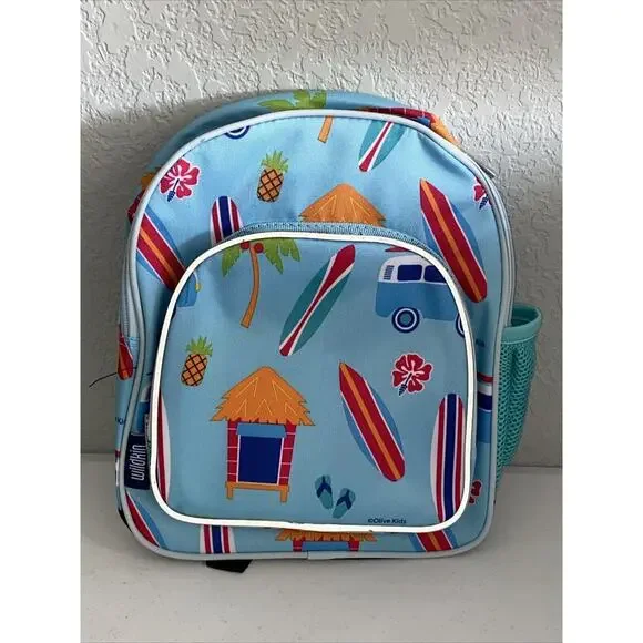 Wildkin 12 Inch Surf Shack Backpack Unisex in Blue Beach Hawaii Tropical NEW