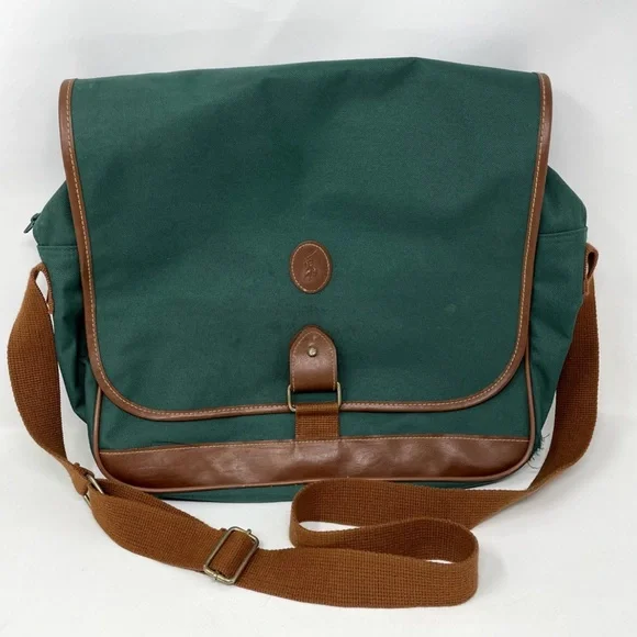 Polo Ralph Lauren Vintage Canvas Leather Messenger Travel Bag