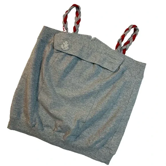 Roberta di Camerino Girls Grey Anchor‎ Logo Bag Rope Straps Made in Italy 10-12