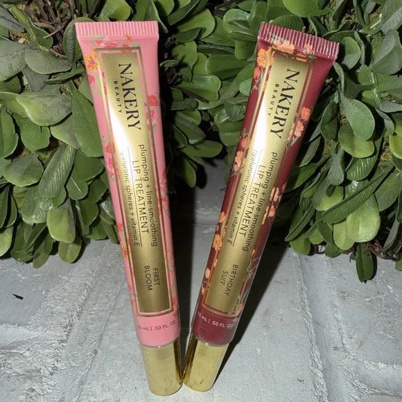 Nakery Beauty Plumping Line-Smoothing Lip Treatment 2-pack‎ Pink Maroon New