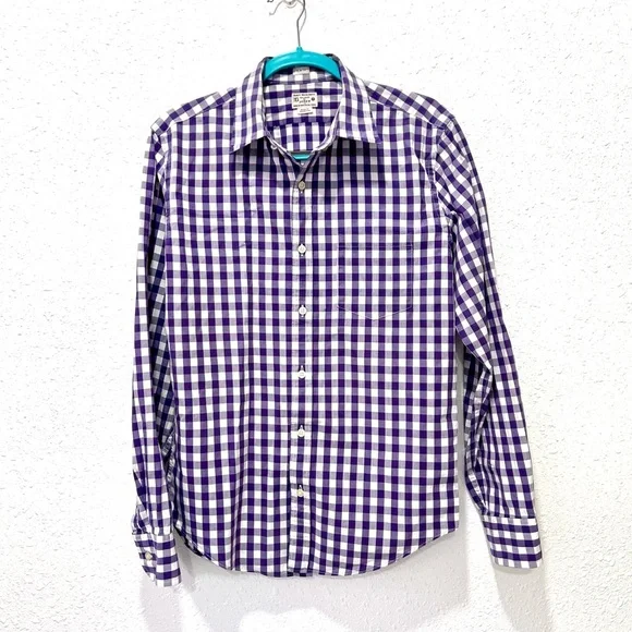 J.‎ Crew Men's Purple Gingham Button Down Shirt M