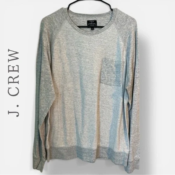 🌺J. CREW AUTHENTIC FLEECE COLORBLOCK POCKET PULLOVER