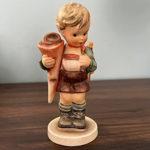 Charming Boy Figurine, little scholar with Backpack