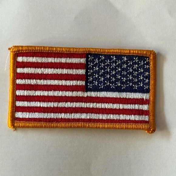 2 New Rightside Embroidered Flag Patches Size 3.25 x 2 Inches