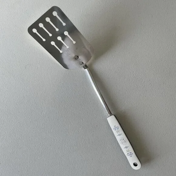 Ekco USA Vintage Chromium Plated Spatula Tuner Flipper Floral Cooking Utensil