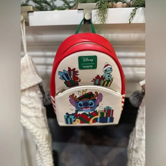 Loungefly Lilo & Stitch Holiday Mini Backpack • NWT • Disney Parks Exclusive‎