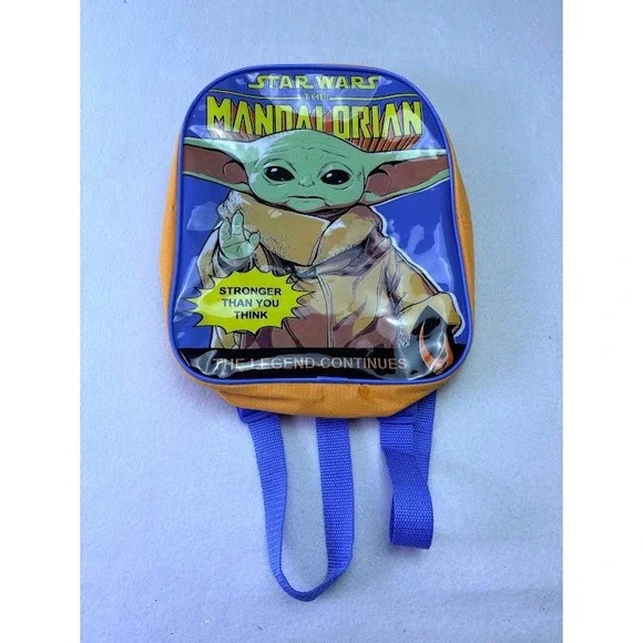 Star Wars The Mandalorian Grogu Kids Mini Backpack Orange Blue  Baby Yoda