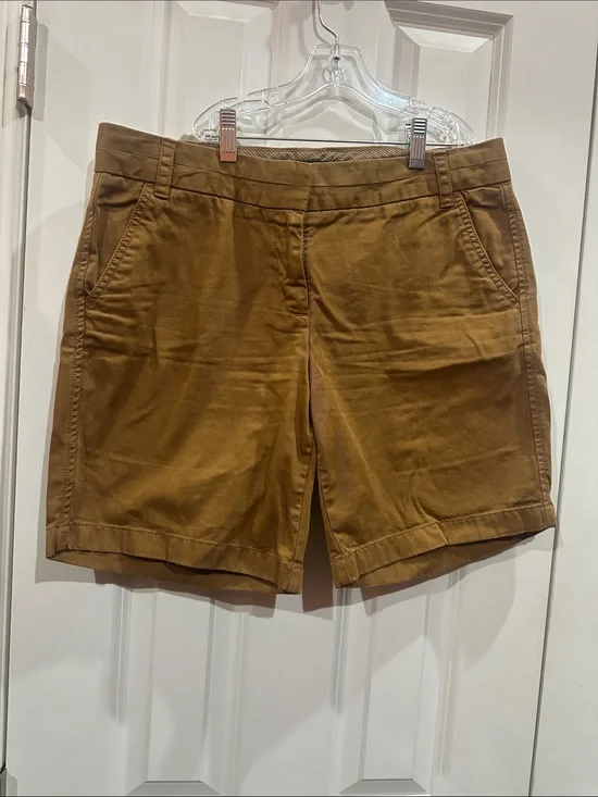 NEW J. Crew Tan Cotton Chino Bermuda Shorts size 10