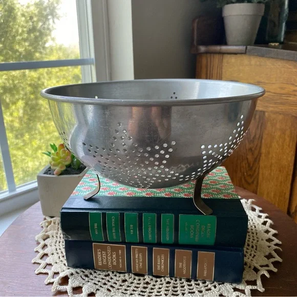 Vintage Silver Metal Colander