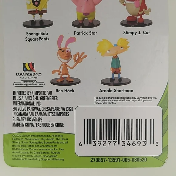 2/$12 Stimpy J Cat Nickelodeon Figurine On Factory Sealed Card