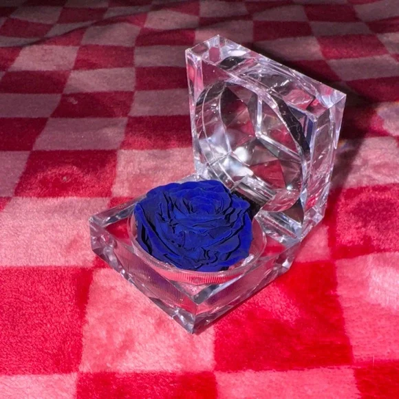 Scented Blue Rose in Crystal Display Box