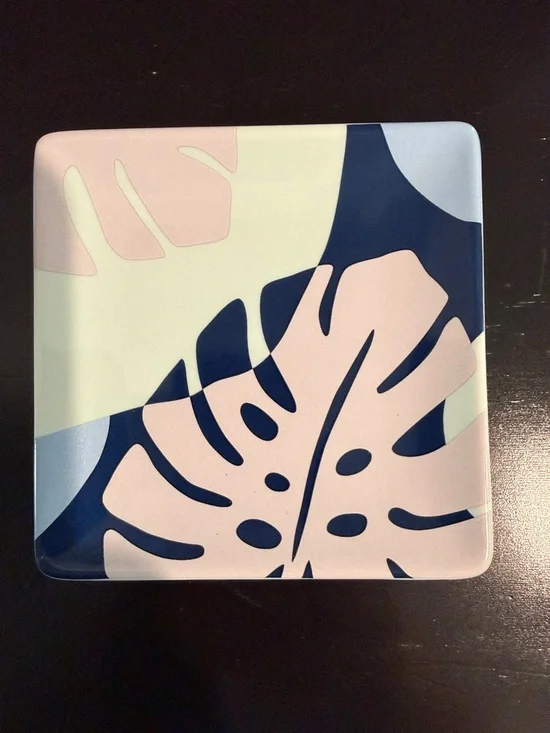 Kate Spade Sweet Talk pink navy and white ceramic trinket dishes