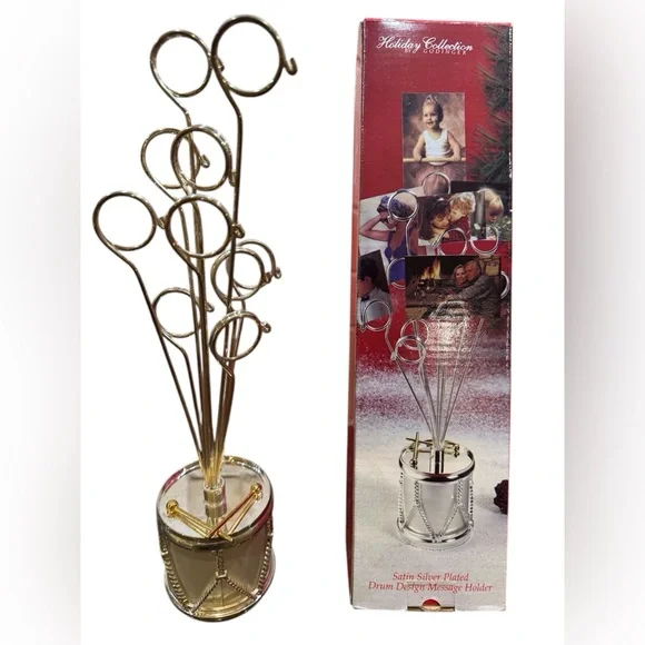 Satin Silver Plated Drum Design Message/ Picture Holder 12”