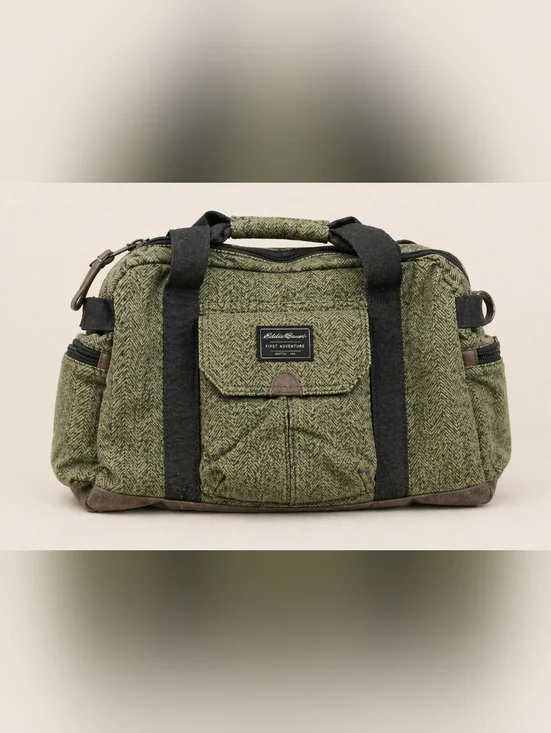 Eddie Bauer First Adventure Diaper Bag Olive Herringbone