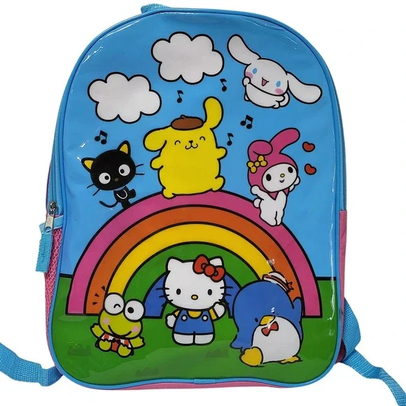 Sanrio Hello Kitty and Friends Rainbow Backpack‎ Pink Blue 16 inch 22592 V001