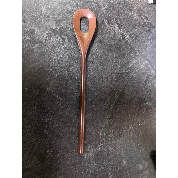 Vintage Copco No 848 Brown Melamine Slotted Mixing Spoon Made in USA Retro MCM‎