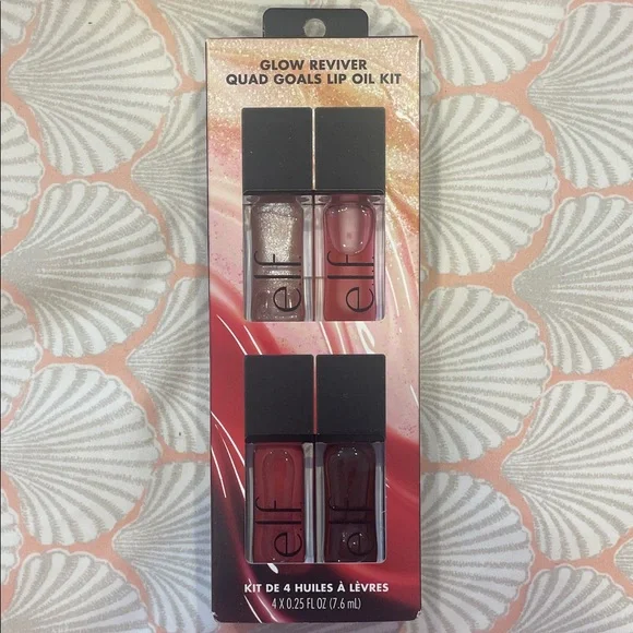 NWT Elf Glow Reviver Quad Goals Lip Oil Kit