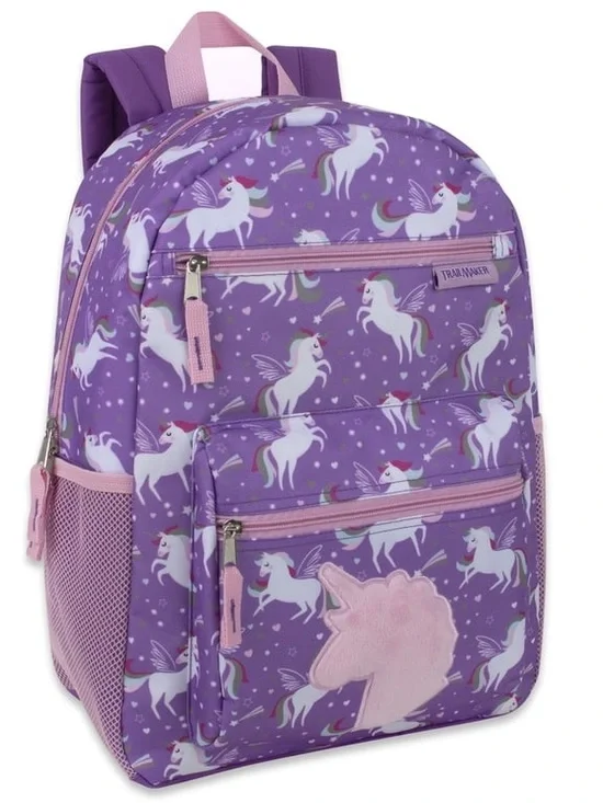 Kids Purple Unicorn School Backpack W