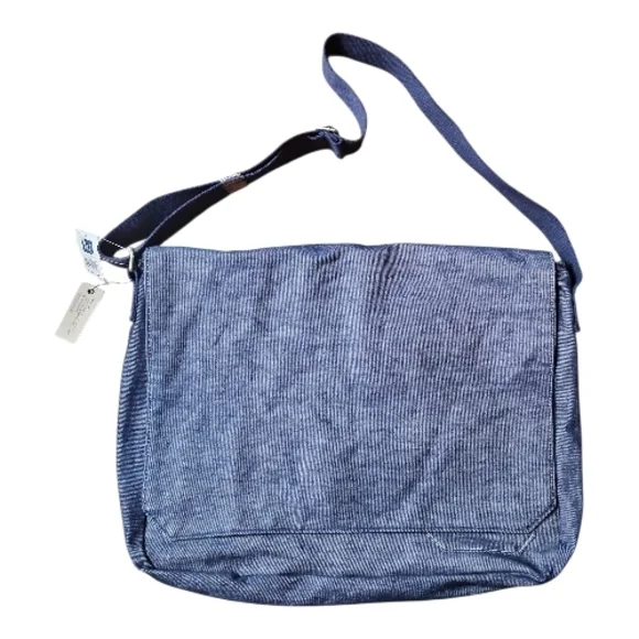 GAP‎ | NWT Lightweight Navy Denim Laptop Shoulder Messenger School Bag Pockets