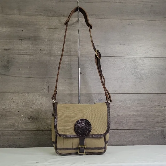 Men's Duluth Pack Tan and Brown Canvas Leather Crossbody Bag