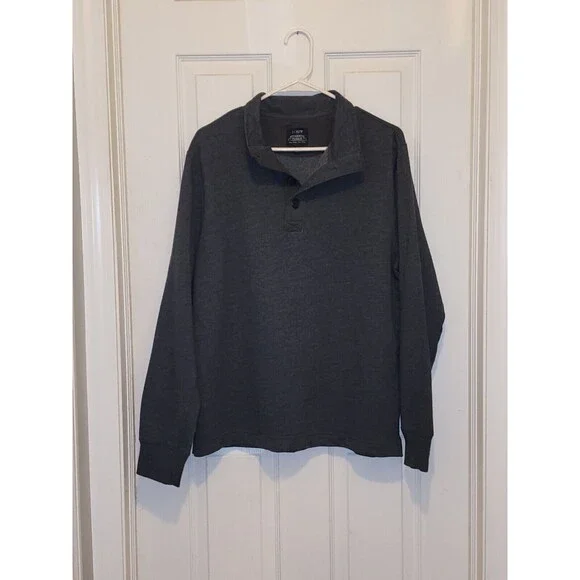 J. Crew Authentic Fleece Sweater Size M Gray