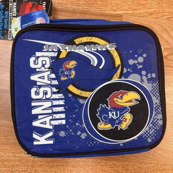 KU Kansas Jayhawks Lunch Box Bag 3D Graphic Officially‎ Licensed NEW