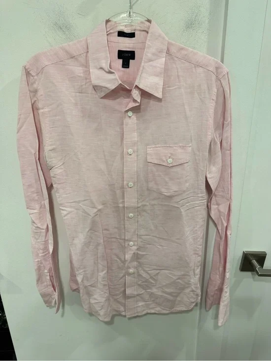 J. Crew Men's Light Pink Button-Down Dress Shirt