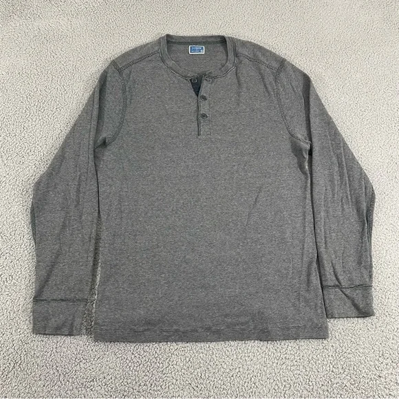 J.Crew Shirt Men XL Gray Long Sleeve Henley‎