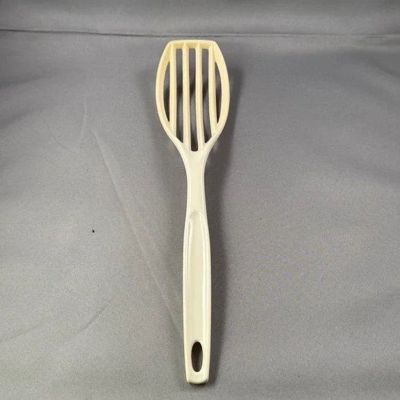 Vintage Foley Cream Plastic Slotted‎ Spoon Mid Century Kitchen Utensil USA