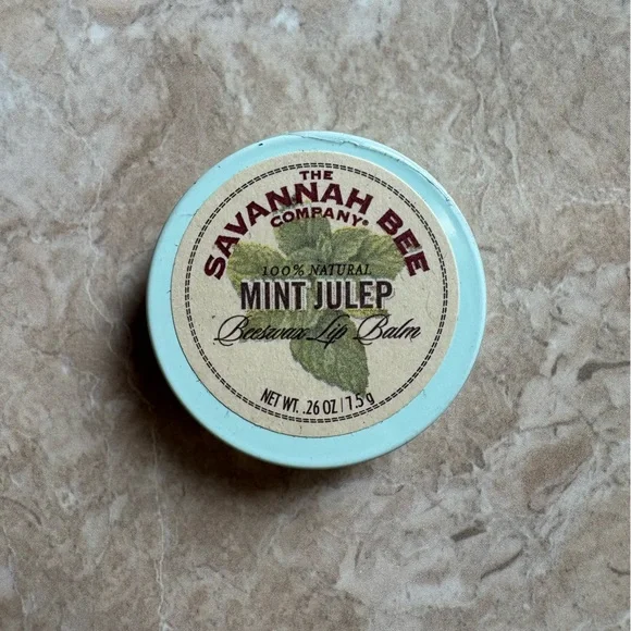 Savannah Bee 100% Natural Beeswax Lip Balm Mint Julep .26oz 7.5g Sealed NEW