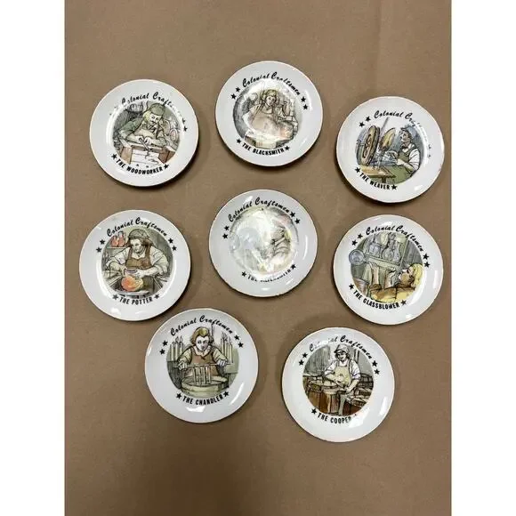 8 1975 Colonial‎ Craftsman Decorative Plates 4 1/2