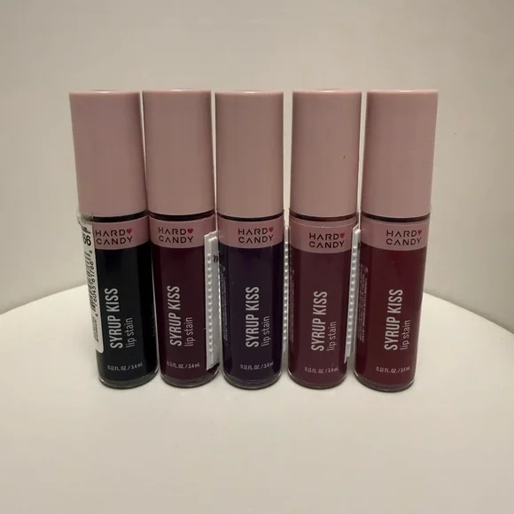 Bundle of 5 Hard Candy Syrup Kiss Long Wear Lip Tints.