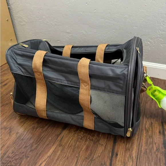 Sherpa Black and Brown Pet Carrier Travel Bag