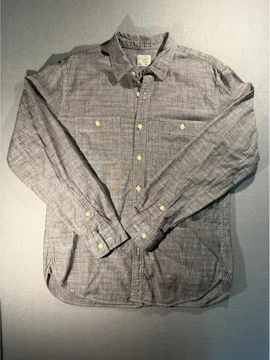 J.Crew Men's Medium Chambray Button Down Shirt Long Sleeve