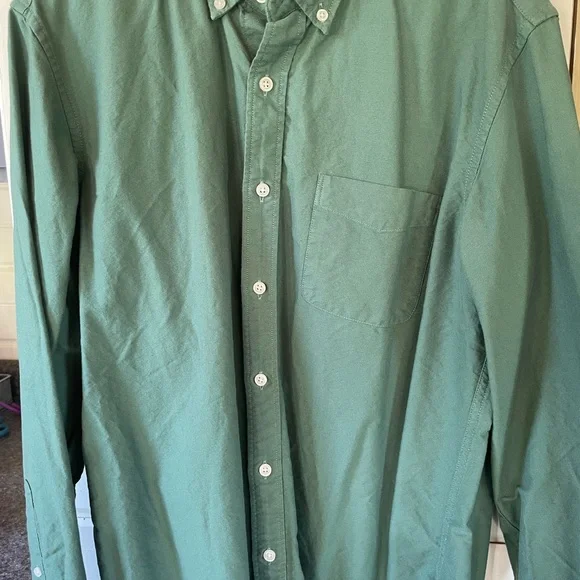 J. Crew Men's Green Button-Down Shirt