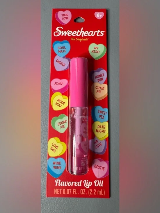 Sweethearts the original cherry Flavored Lip Oil Valentine’s Day hearts pink